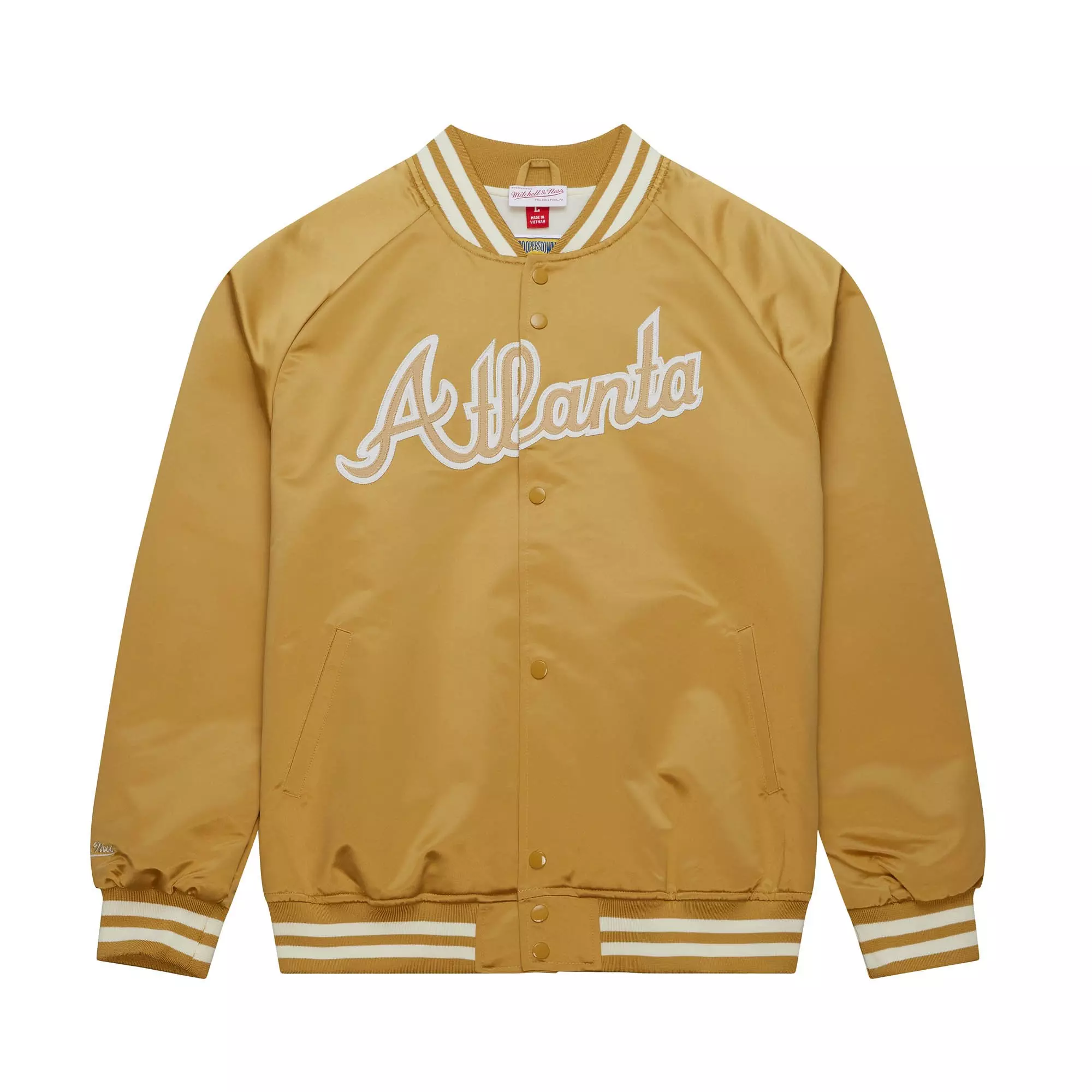 ミッチェルアンドネス　ATLANTA BRAVES スタジャン Mitchell & Ness Men's Atlanta Braves Satin Jacket
